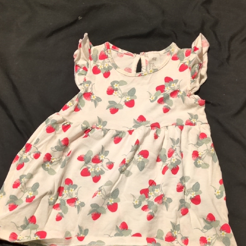 H&M Kids Casual Dress - White with Red and Green